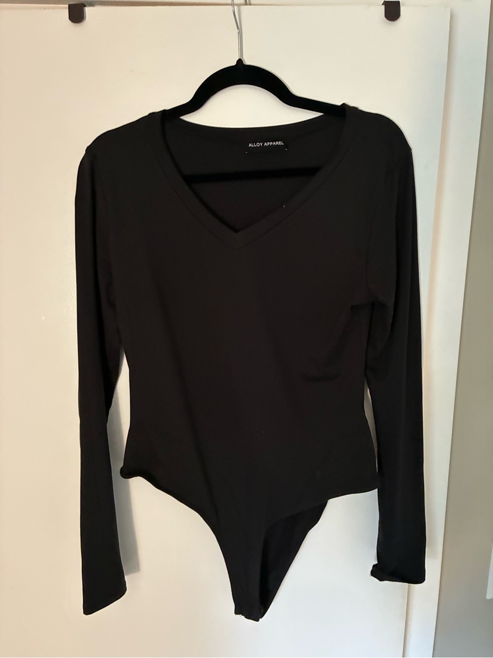 Women’s TALL Black Long Sleeve V-Neck Bodysuit